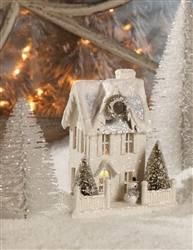 Ivory Christmas Glitter House by Bethany Lowe