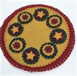 Flannel Penny Rug Candle Mat 12" by Pine Creek