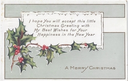 A Merry Christmas Vintage Postcard