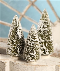 Olive Green Bottle Brush Trees set of 3 by Bethany Lowe