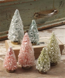 Miniature Flea Market Bottle Brush Trees set of 6 by Bethany Lowe