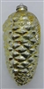 Vintage Russian Glass Pinecone Ornament - Oversized - Yellow