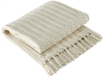 Cream Colored Cable Woven Throw by Park Designs
