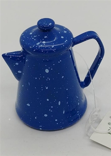 Blue Camping Coffee Pot Ornament - Gallerie II New Old Stock