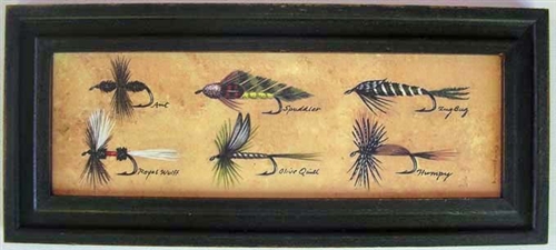 Six Antique Trout Flies Framed Print by Bonnie Wolfe