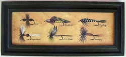 Antique Fishing Fly Lures Framed Print by Bonnie Wolfe
