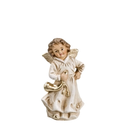 Angel Playing with Horn antique white by Richard Mahr GmbH MAROLINÂ®