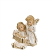 Two Angels Playing Accordian antique white by Richard Mahr GmbH MAROLINÂ®