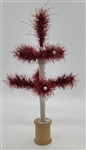 7" Miniature Tinsel Tree - Red - Spool Base