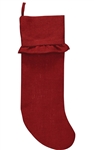 Red Burlap Ruffled Christmas Stocking by Park Designs