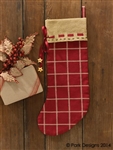 Cranberry Burlap Christmas Stocking by Park Designs