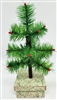 9" Miniature Feather Tree - Kelly Green Stiff Feathers - 3 Rows - Winter Box - Berries