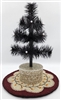 9" Miniature Feather Tree - Black Stiff Feathers - 3 Rows