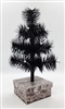 9" Miniature Feather Tree - Black Stiff Feathers - 3 Rows