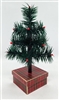9" Miniature Feather Tree - Hunter Green Stiff Feathers - 3 Rows - Tartan Box - Berries