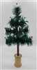 9" Miniature Feather Tree - Kelly Green Soft Feathers - 3 Rows - Spool Base - Candles