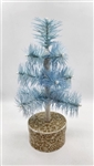 9" Miniature Feather Tree - Pale Blue Stiff Feathers - 3 Rows