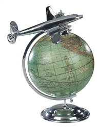 On Top Of The World Globe and Vintage Model Plane by Authentic Models