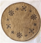 Flannel Embroidered Snowflakes Candle Mat 15" by Pine Creek