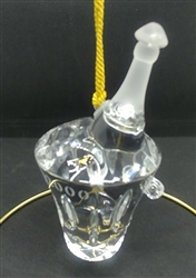 Glass Champagne Bottle/Bucket - New Years Eve Ornament