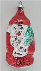 Double Sided Santa and Girl Ornament - Germany