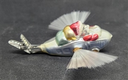 Santa in Airplane with Spun Glass Wings - Clip on - Germany