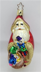 Santa with Basket of Toys - 1990s - OWC Inge Glass