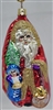 Santa With Child and Bear in Basket - 1997 - OWC Inge Glass