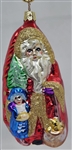 Santa With Child and Bear in Basket - 1997 - OWC Inge Glass