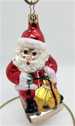 Santa with Gold Bag on Sled - 1999 - OWC