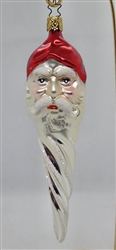 Santa Head on Icicle - 1990s - OWC Inge Glass