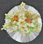 Spun Glass Ornament - Birds and Flowers Scrap - Dresdens by Dennis Bauer