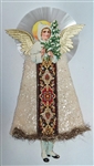Spun Glass  - Dresden - Angel Scrap Ornament