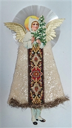 Spun Glass  - Dresden - Angel Scrap Ornament