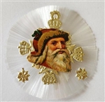 Spun Glass Ornament - Santa Head Scrap - Dresdens by Dennis Bauer
