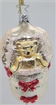 Teddy Bear in Basket - 1990s - OWC Inge Glass