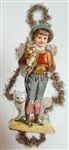 Victorian Scrap & Tinsel Ornament Boy and Dog by Dennis Bauer