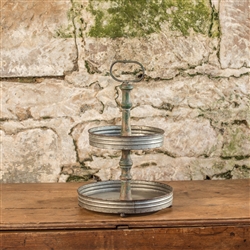 2 Tier Round Stand with Spindle Handle by Ragon House