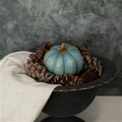 Light Blue Slanted Pumpkin - Fall Decoration