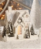 Large Ivory Christmas Glitter House by Bethany Lowe