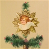 Red Haired Angel Dresden Tree Topper by Samantha Claus