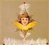 Yellow Winged Angel Dresden Tree Topper by Samantha Claus