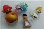 Asst Vtg Holiday - Plastic Snowman - Chicks/Germany - Figure/Japan  4 pcs