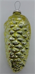 Vintage Russian Glass Pinecone Ornament - Oversized - Yellow