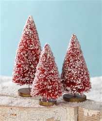 Christmas Red Bottle Brush Trees by Bethany Lowe